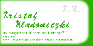 kristof mladoniczki business card